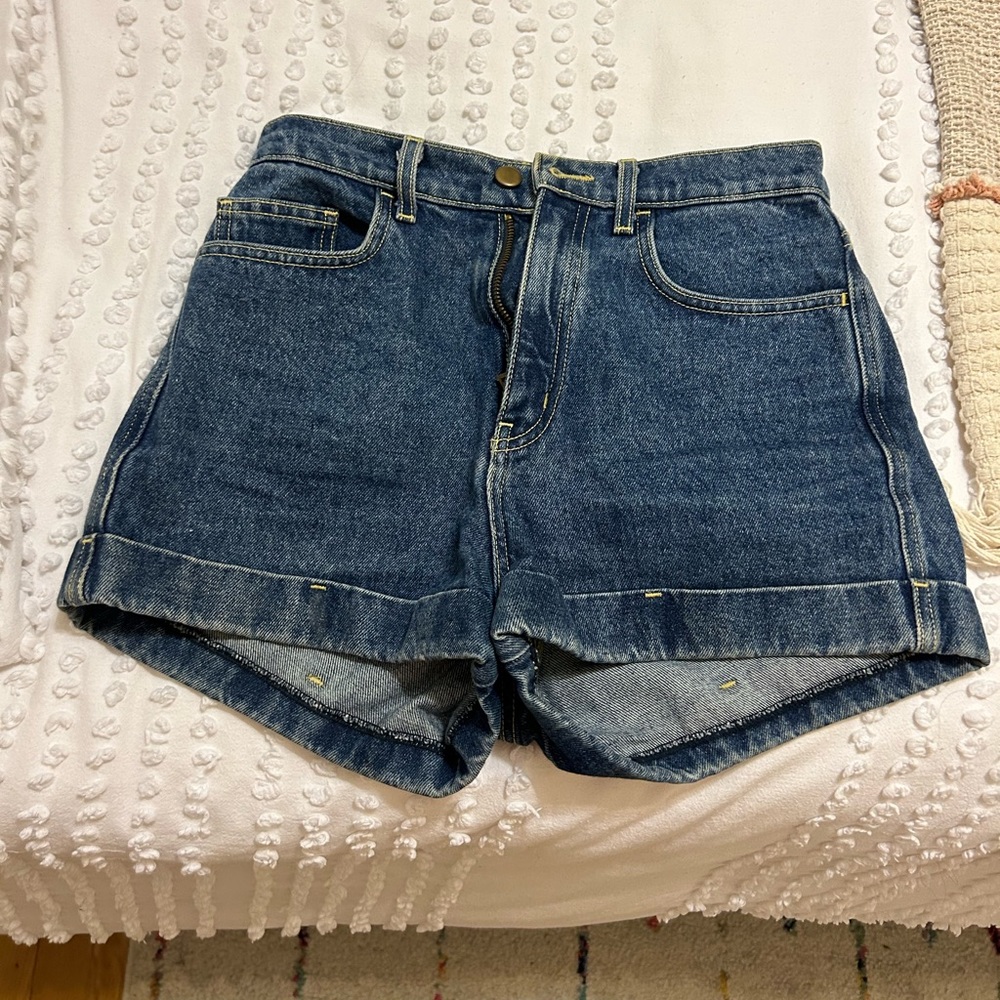 American apparel high waisted jean shorts